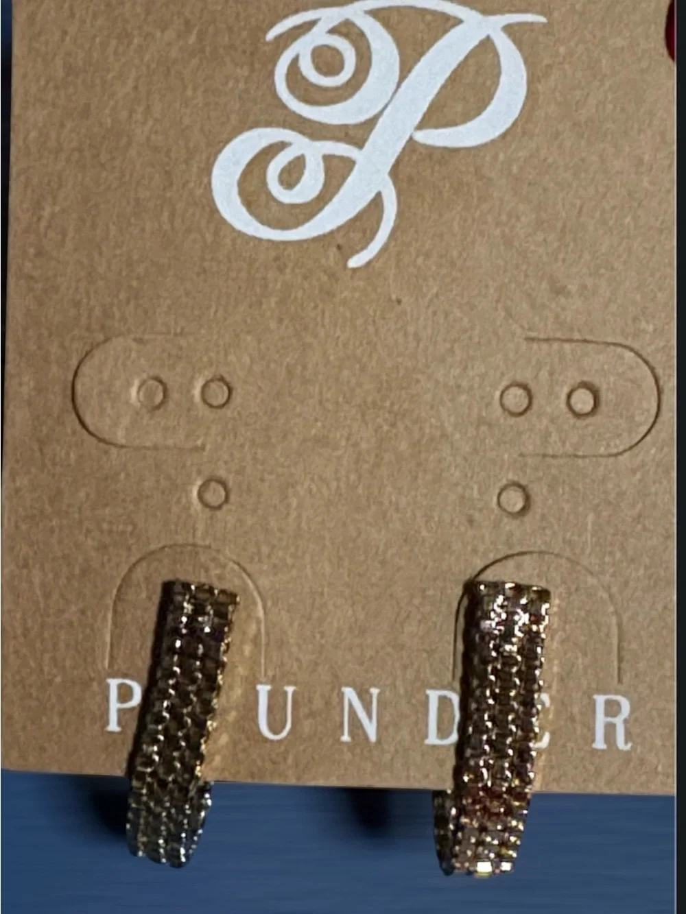 Plunder Gold Textured Hoop Earrings (v)